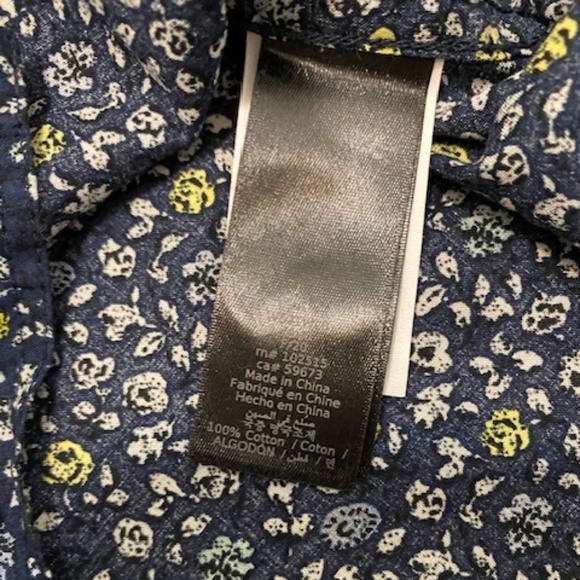 John Varvatos Blue Floral Cotton Button Up Shirt Size L - Picture 7 of 9